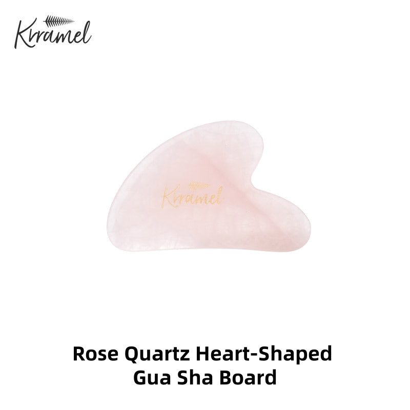 Krramel Heart-Shaped Rose Quartz Gua Sha - Facial Sculpting Tool for Contouring & Anti-Aging