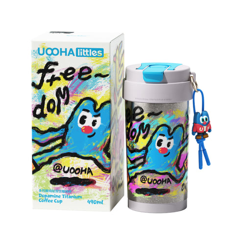 UOOHA Dopamine Premium Titanium Dual-Lid Insulated Tumbler 490ml – Aerospace-Grade, 99% Antibacterial, 6H Thermal Mastery