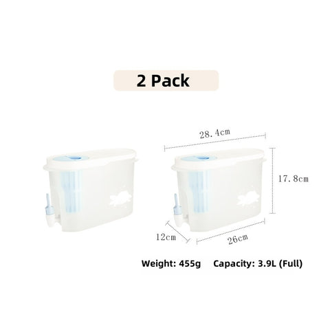 3.9L Refrigerator Water Pitcher with Spout - BPA-Free, Dual Filter, Space-Saving Design for Cold & Hot Drinks