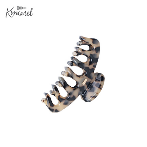 KRRAMEL Acetate Hair Claw Clip for Women – 10.5cm Large Plant-Based Cellulose Acetate Jaw Clip, Strong Hold Non-Slip Hair Accessory for Thick & Curly Hair, Lightweight Luxury French-Style Hair Claw (Lake Blue Marble)