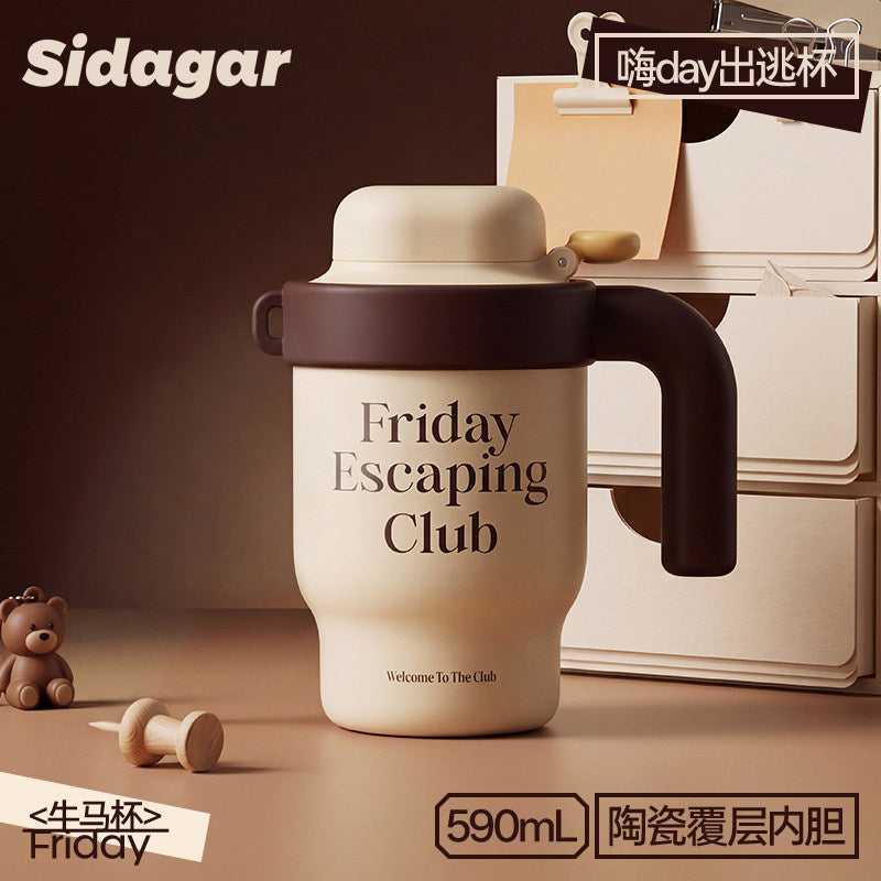 Sidagar Workday Club 590ml Ceramic-Lined Straw Tumbler