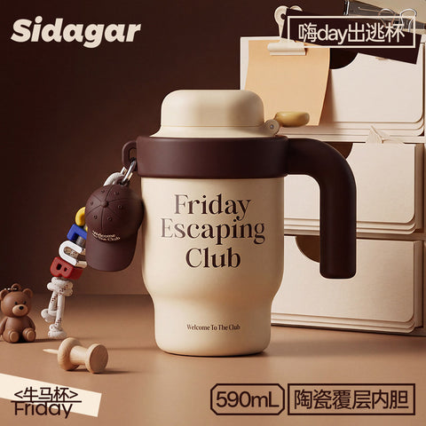 Sidagar Workday Club 590ml Ceramic-Lined Straw Tumbler