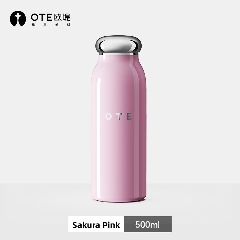 OTE 350ml/500ml Insulated Milk Cup, Italian Retro Vacuum Flask, SUS316 Seamless Liner, Leak-Proof Water Bottle for Kids & Adults, 6H Heat Retention, BPA-Free, 4 Colors