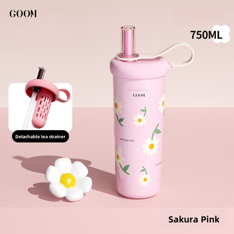 GOOM Sunshine Series Insulated Tumbler - 750mL Tea Infuser Bottle