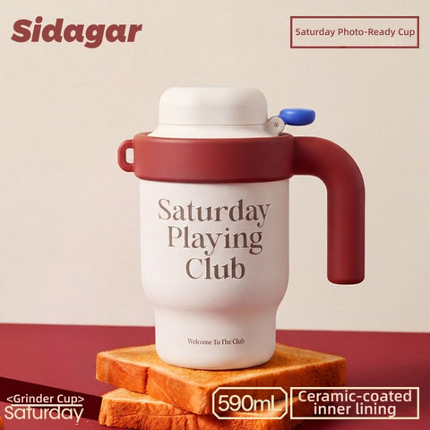 Sidagar Workday Club 590ml Ceramic-Lined Straw Tumbler