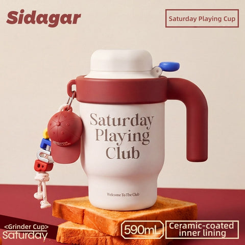 Sidagar Workday Club 590ml Ceramic-Lined Straw Tumbler