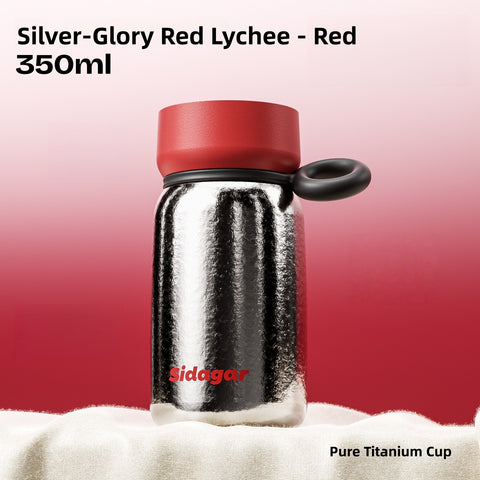 Sidagar 100% Pure Titanium Travel Mug | Lightweight 350ml Insulated Coffee Cup | Leak-Proof Double Wall Vacuum Thermo Flask | Odor-Free & Antibacterial for Healthy Drinks