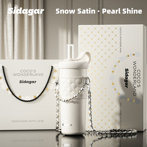 Sidagar Graffiti Titanium Straw Cup - 730mL Luxury Travel Mug, Pure Titanium Interior, Eco-Friendly & Gift Ready