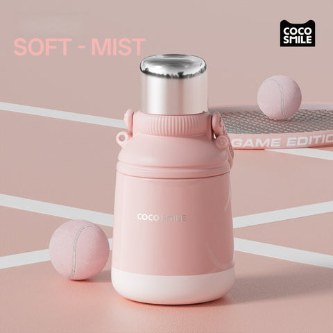 COCO SMILE 1000ml Insulated Stainless Steel Water Bottle - Leakproof, Dual-Temperature, Detachable Tea Strainer, 5-Layer Thermal Lock