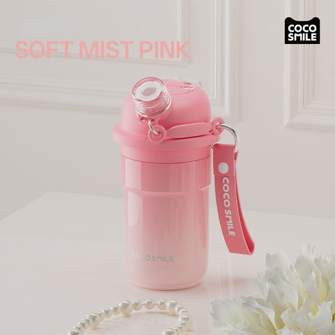 COCO SMILE 560ml Vacuum Insulated Tumbler - Dual Drink Modes, 24H Temperature Retention, 316 Stainless Steel, BPA-Free