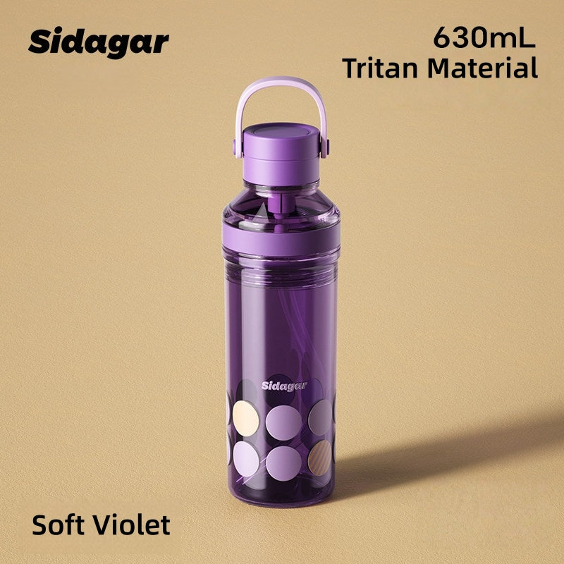 Sidagar Summer Breeze 630ml Tritan Water Bottle with Straw – BPA-Free Leak Proof Reusable Hydration Bottle for Gym, Office, Travel