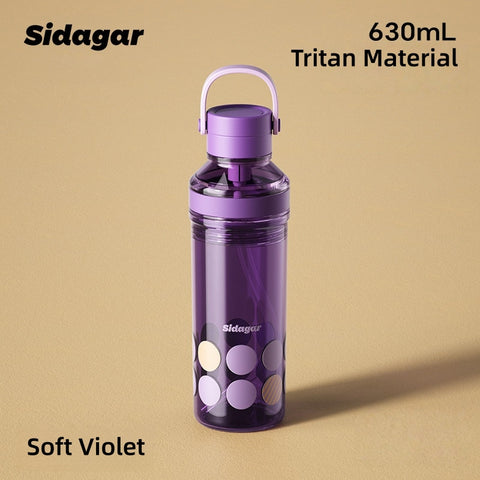 Sidagar Summer Breeze 630ml Tritan Water Bottle with Straw – BPA-Free Leak Proof Reusable Hydration Bottle for Gym, Office, Travel
