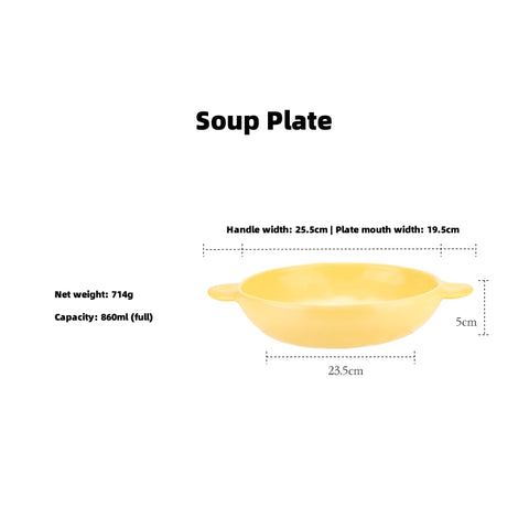 Shueho Matte Handcrafted Balian Ceramic Tableware - Microwave, Oven & Dishwasher Safe - Eco-Friendly Milk White & Cream Yellow