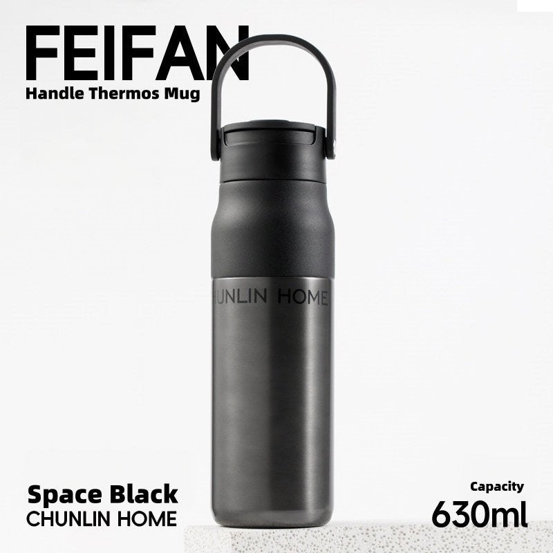 CHUNLIN HOME 630ml Insulated Water Bottle with Handle | BPA-Free 316 Stainless Steel | Leakproof 3-in-1 Sip Lid for Sports, Travel & Cars