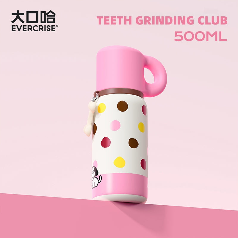 JoyVessel 500ml Insulated Stainless Steel Tumbler with Straw & Lid – Leakproof, Cute Design, Keep Warm & Cold, Perfect for Office, School, Gift