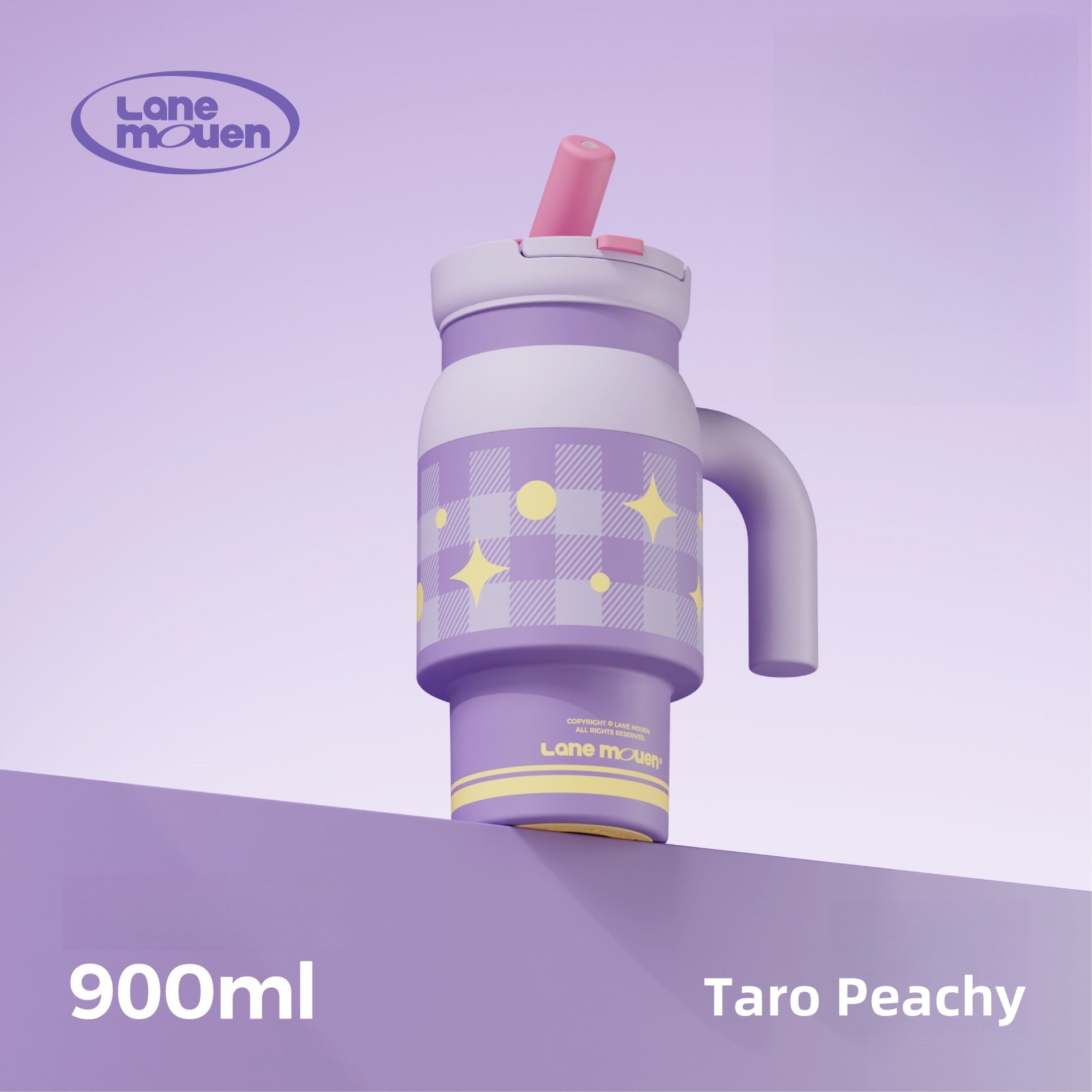 Lane Mouen Beast Milk Insulated Tumbler 900ml Double Wall with Straw & Tea Infuser - 6H Hot/Cold Retention