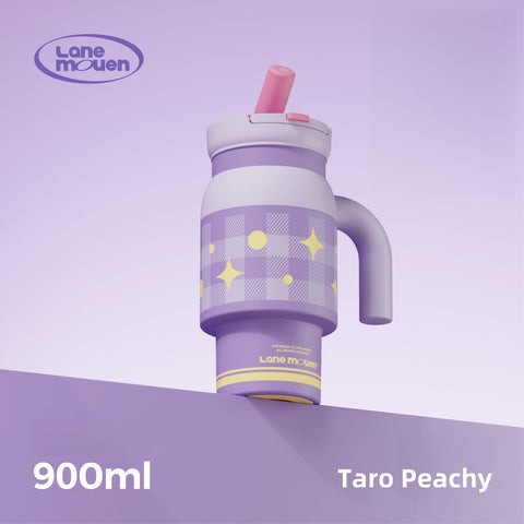 Lane Mouen Beast Milk Insulated Tumbler 900ml Double Wall with Straw & Tea Infuser - 6H Hot/Cold Retention