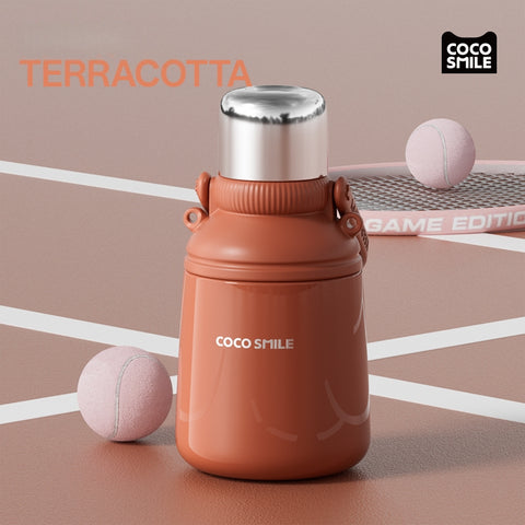COCO SMILE 1000ml Insulated Stainless Steel Water Bottle - Leakproof, Dual-Temperature, Detachable Tea Strainer, 5-Layer Thermal Lock