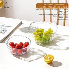 MDZF SWEET HOME Gilded Wave Glass Fruit Bowl Set - Hand-Painted Gold Trim, 3-Piece Photogenic Serving Bowls for Desserts, Salads & Snacks