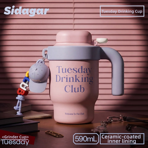 Sidagar Workday Club 590ml Ceramic-Lined Straw Tumbler