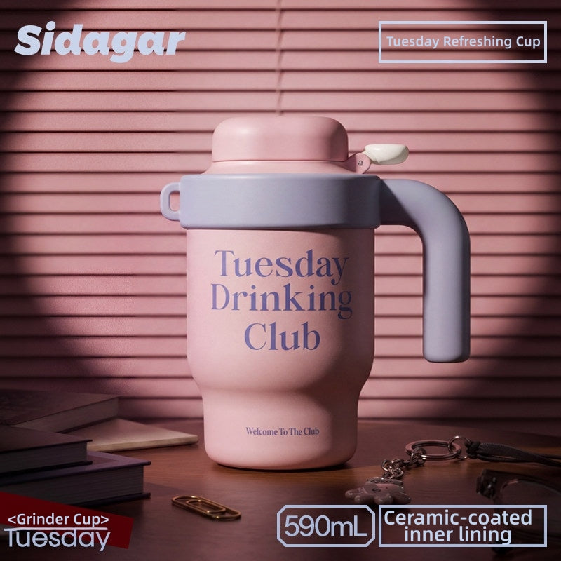 Sidagar Workday Club 590ml Ceramic-Lined Straw Tumbler