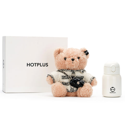 Hotplus Bear Insulated Water Bottle 450ml Bear Themed with Gift Box