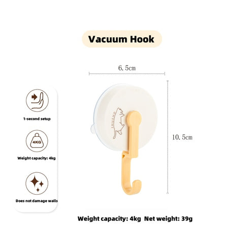 Orange Cat 6-Arm Rotating Hook - 360° Swivel, 3KG Heavy Duty, No Drill Adhesive Mount for Kitchen, Bathroom, Organizer