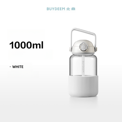 Buydeem DunDun High Borosilicate Glass Straw Bottle 800ml & 1000ml