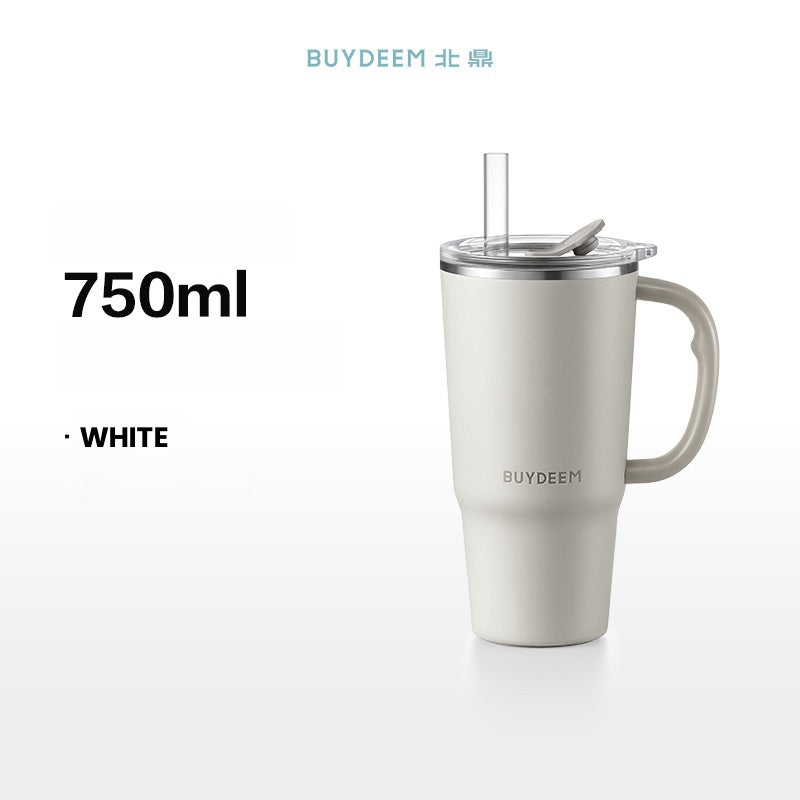 BUYDEEM Jumbo Insulated Tumbler with Handle and Straw 750ml - Stay Cool and Refreshed