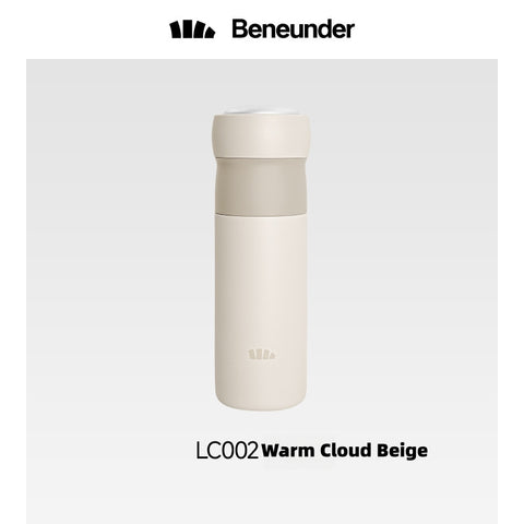 Beneunder Thermal Mug with 8s Rapid Cooling | Dual Chamber Insulated Bottle for 55°C Warm Water | 320ml+40ml SUS316L Outdoor Flask