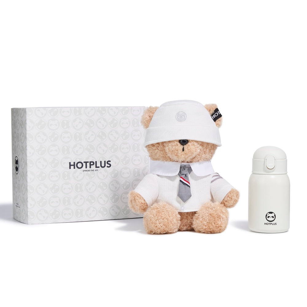 Hotplus Bear Insulated Water Bottle 450ml Bear Themed with Gift Box