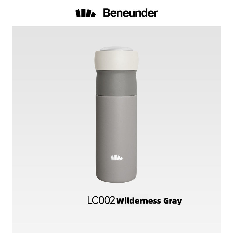 Beneunder Thermal Mug with 8s Rapid Cooling | Dual Chamber Insulated Bottle for 55°C Warm Water | 320ml+40ml SUS316L Outdoor Flask