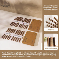 MDZF Natural Chicken Wing Wood Chopsticks Set – Handcrafted, Eco-Friendly, Non-Toxic Chopsticks with Vintage Design & Food-Safe Finish