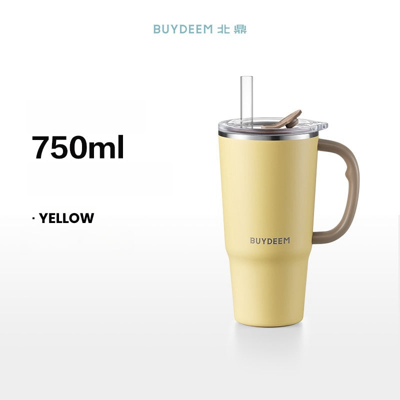 BUYDEEM Jumbo Insulated Tumbler with Handle and Straw 750ml - Stay Cool and Refreshed