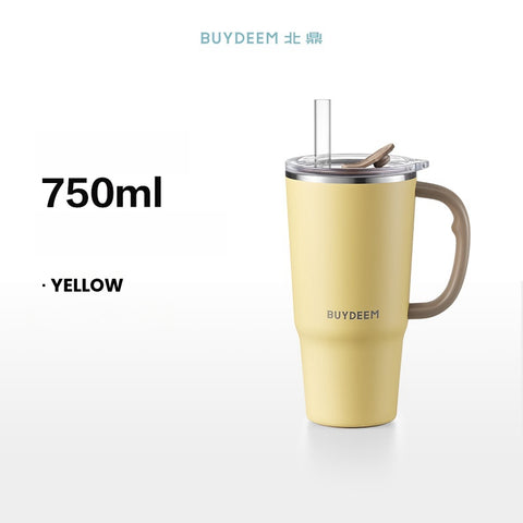 BUYDEEM Jumbo Insulated Tumbler with Handle and Straw 750ml - Stay Cool and Refreshed