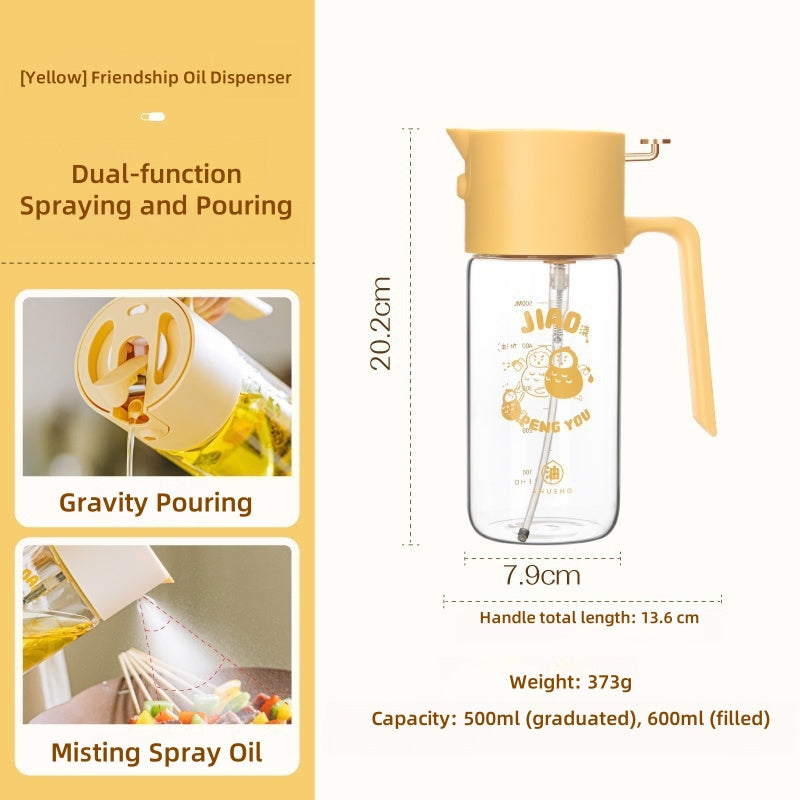 SHUEHO Premium Borosilicate Glass Oil Spray Bottle - 180ml Leak-Proof Kitchen Oil Mister with 1g Precision Control, High-Temperature Resistant & Non-Drip Design