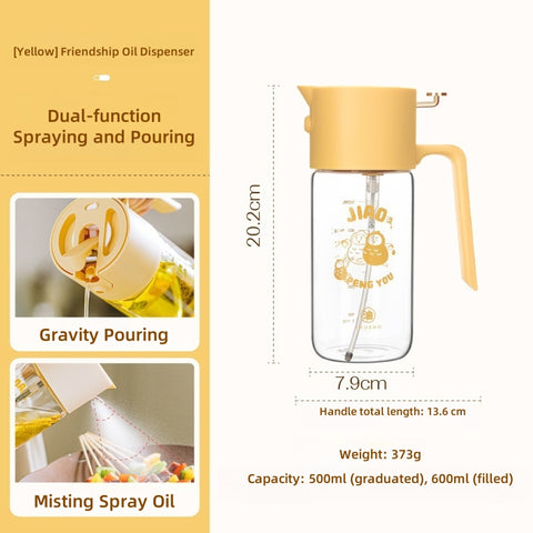 SHUEHO Premium Borosilicate Glass Oil Spray Bottle - 180ml Leak-Proof Kitchen Oil Mister with 1g Precision Control, High-Temperature Resistant & Non-Drip Design