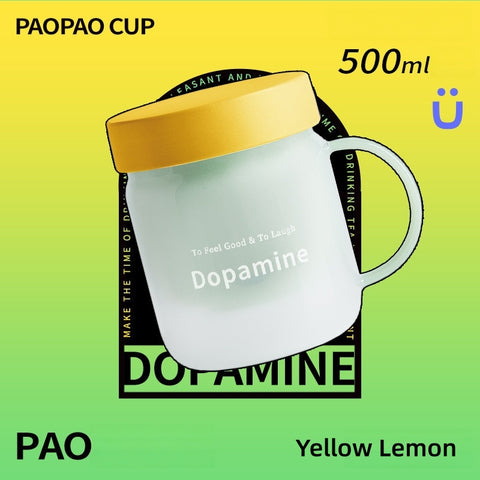 PAOPAO Cup 500ml Dopamine Glass Mug with Ceramic Liner & Tea Separation | High Borosilicate Thermal Shock Resistant Tea Cup with Infuser | Cute Stress-Relief Gift Box