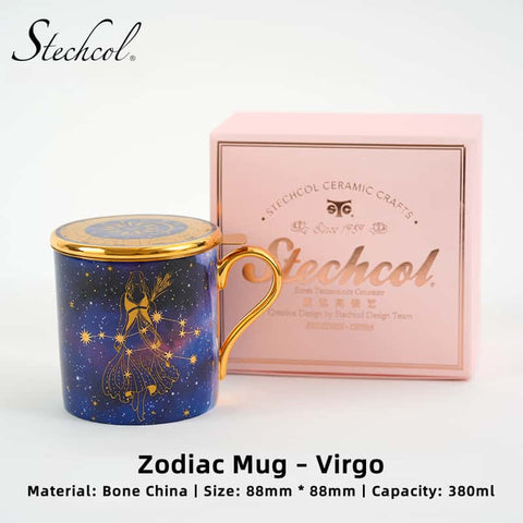 Stechcol Luxury Bone China Zodiac Mug Set – 380ml Celestial Design