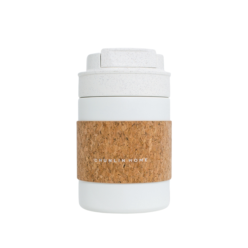 CHUNLIN HOME Yuan Qi Insulated Coffee Mug with Cork Band