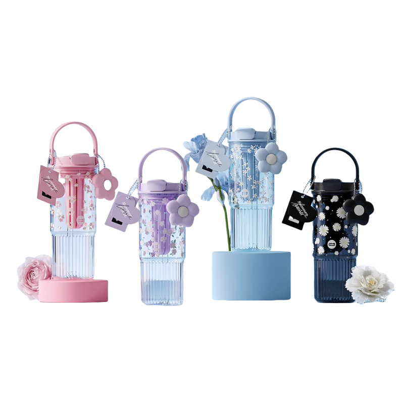 STAR+ Flower Series 860ML Straw Cup with Detachable Tea Infuser