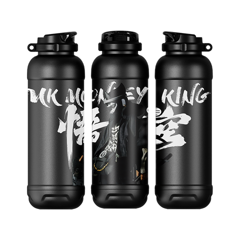 Wu Kong MK MONKEY KING 615ml Stainless Steel Insulated Water Bottle - Premium Outdoor Thermos with Anti-Slip Design, BPA-Free, Cultural Fusion Streetwear Style