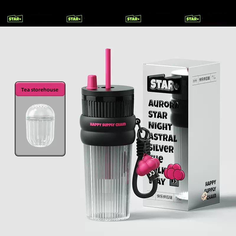 Star+ Dopamine Aurora Straw Cup Summer Cool Water Bottle 710ml