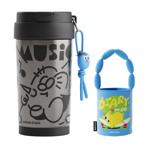 UOOHA dopamine coffee cup double drink straw cup six themes 490ml