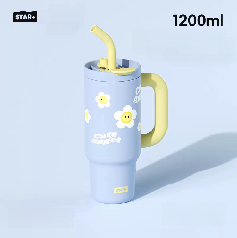 STAR+ Graffiti Mug Good Looks Straw Cup Water Bottle 1200ml