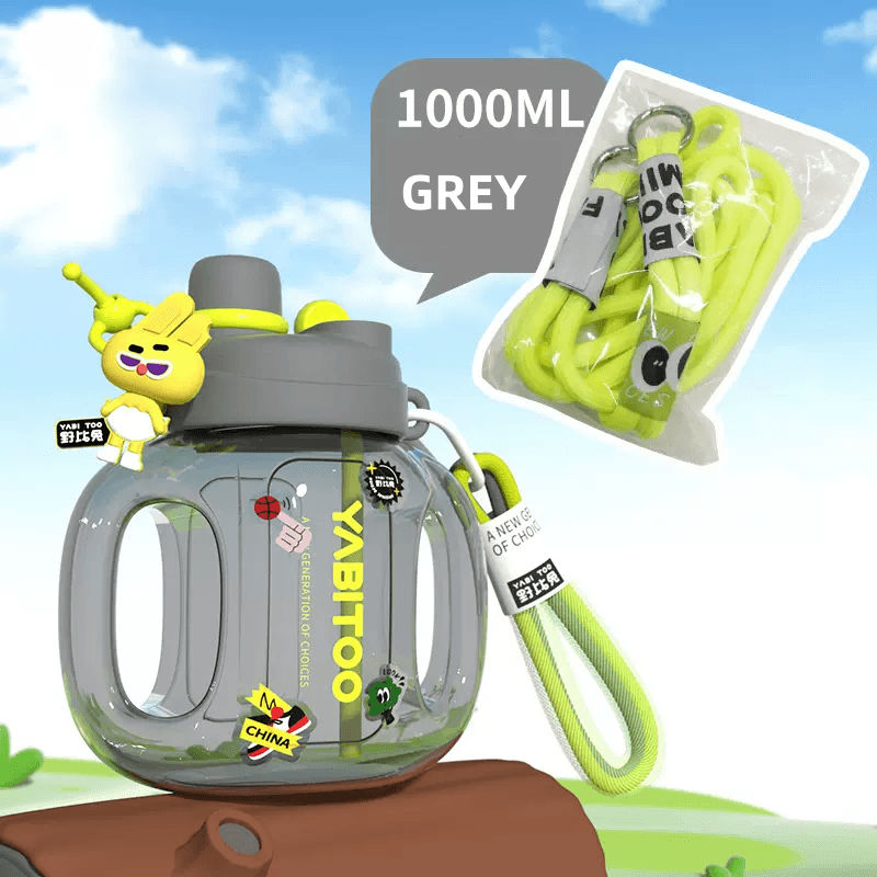 YABITOO Vitality TONTON Barrel 1,000ml Large Capacity Outing Carry Cute Double Drink STRAW Cup