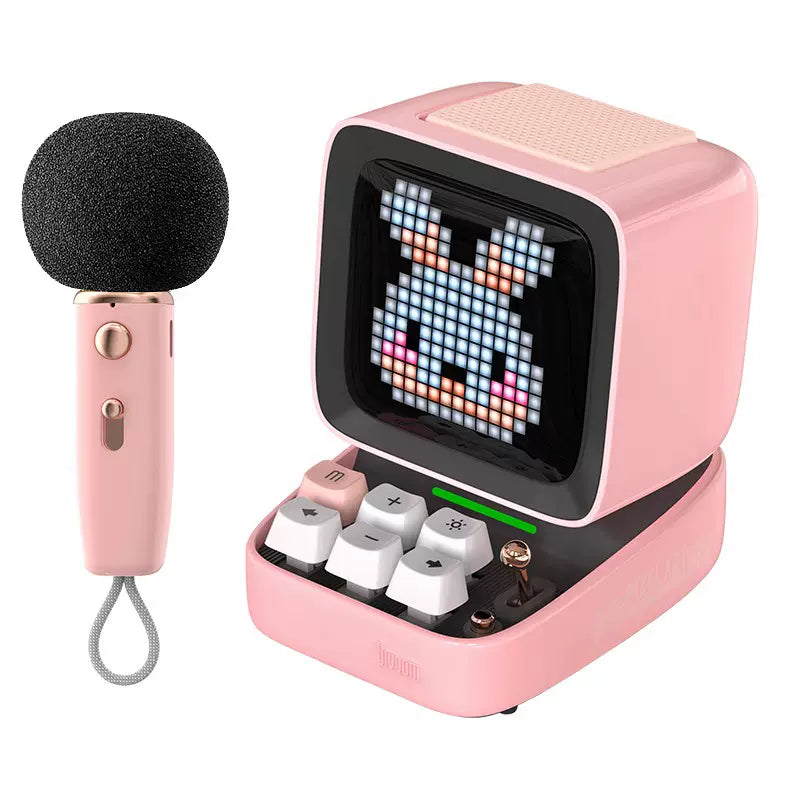 Divoom Ditoo-Mic Mini Pixel Art Bluetooth Speaker with Karaoke Microphone
