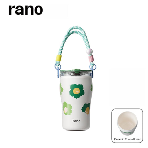 RANO Xuefei Ceramic-Coated 420ml Insulated Coffee Tumbler, 316 Stainless Steel, Leak-Proof
