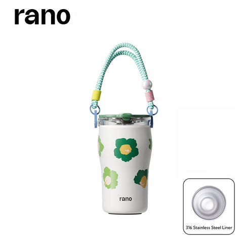 RANO Xuefei Ceramic-Coated 420ml Insulated Coffee Tumbler, 316 Stainless Steel, Leak-Proof