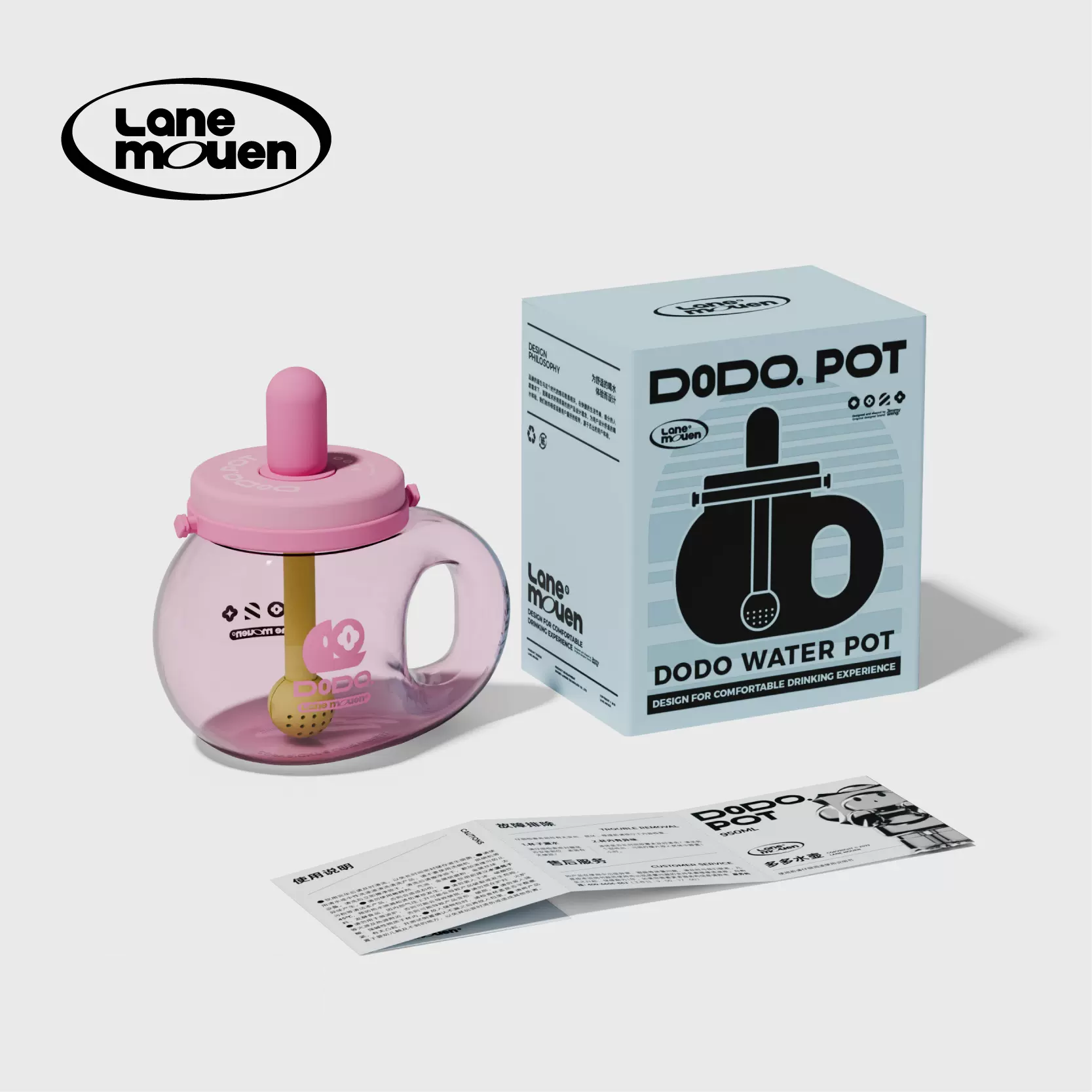 Lane Mouen DoDo Pot Water Tritan Drinking Bottle 950ml